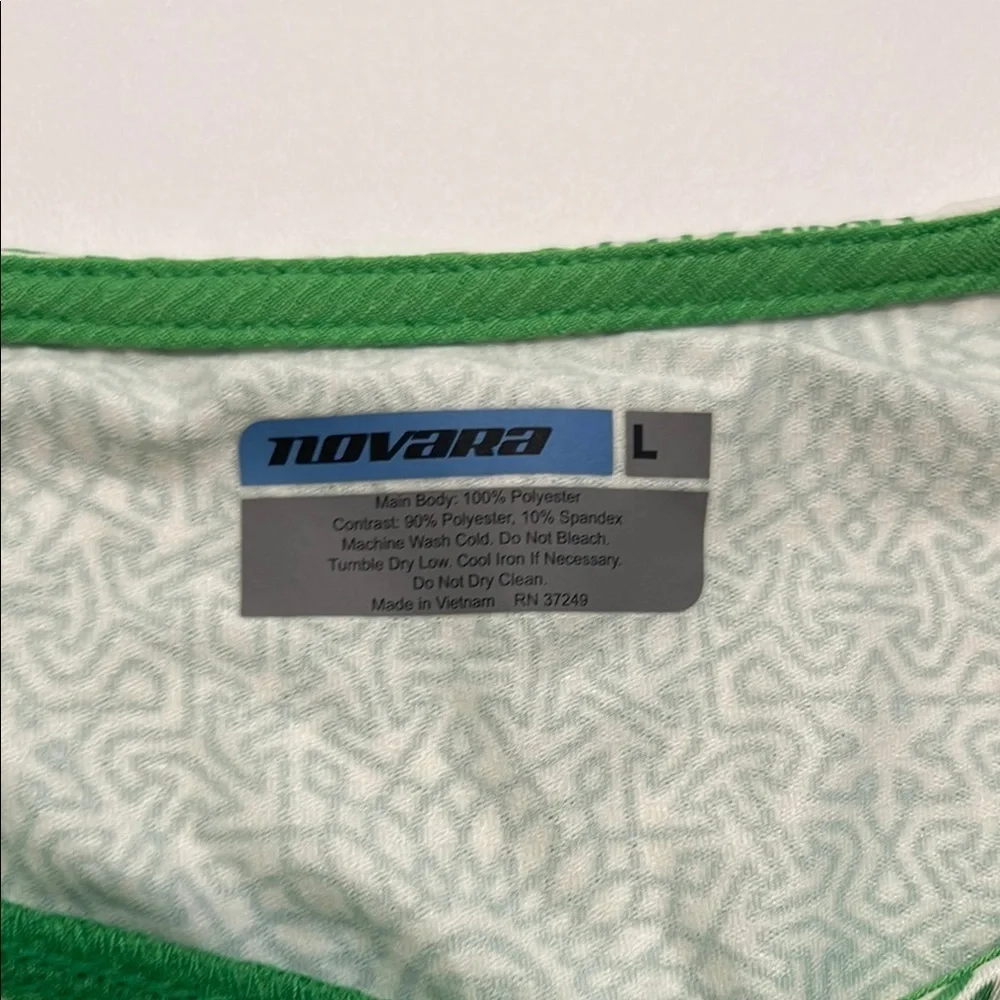 Novara Green and White Patterned Cycling Top
